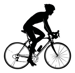 Obraz premium Silhouette of a Cyclist in Motion on a Road Bicycle with Texture