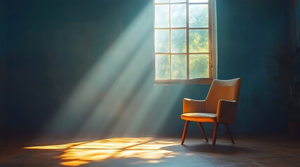 An inviting armchair sits near a sunlit window, creating a warm and peaceful space.