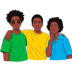 Cool and Confident Young Black Friends