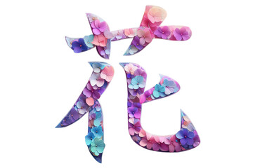 紫陽花のデコレーション文字(花文字)