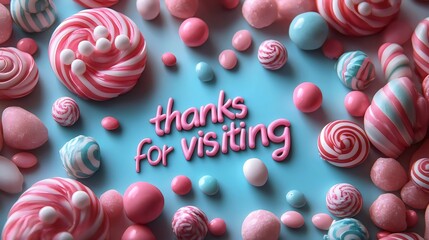 Delightful candy arrangement with a message of thanks, perfect for a sweet greeting.