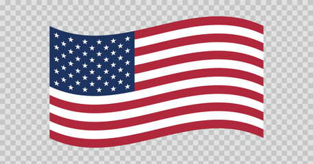 Fototapeta premium Flag of USA, The United States of America. American national symbol in official colors. Template icon. Abstract vector background.