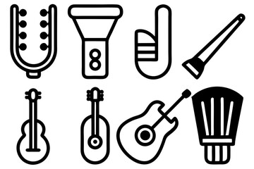 Collection of musical instrument and object icons