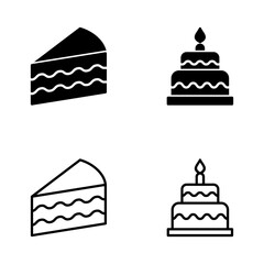 Cake icon vector. Cake sign and symbol. Birthday cake icon
