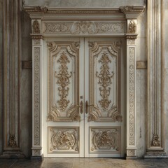 Fototapeta premium Ornate double doors with carvings