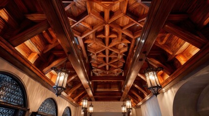 Ornate wooden ceiling design