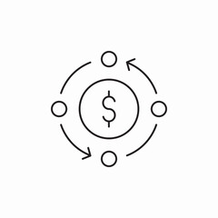 financial system cycle icon sign vector