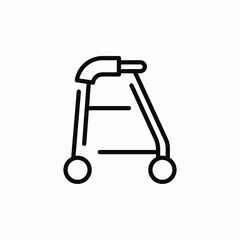 disability walking assistance icon sign vector
