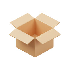 Box Icon 3D Rendering Package Empty Container Delivery