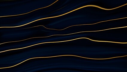 Abstract Dark Blue and Gold Swirling Lines Background Elegant Texture Design