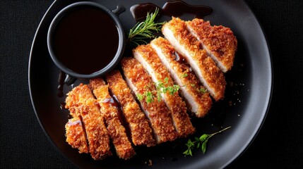 Crispy Pan-Fried Pork Cutlet with Dipping Sauce