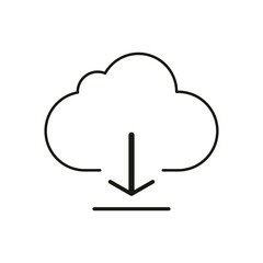 Outline-style cloud symbol representing cloud-based data transfer with a clean, modern design