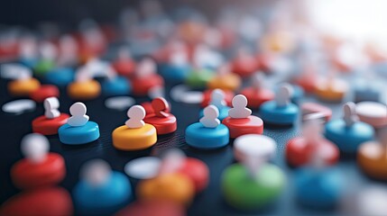 Abstract image of many small colorful people icons