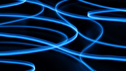 Abstract Blue Light Trails Swirling Energy and Dynamic Motion