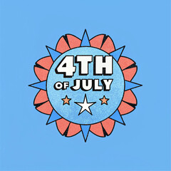 Set of Vintage 4th of July Typography T-Shirt Designs Featuring Patriotic Red, White, and Blue Elements for Independence Day Celebrations
