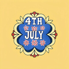 Set of Vintage 4th of July Typography T-Shirt Designs Featuring Patriotic Red, White, and Blue Elements for Independence Day Celebrations