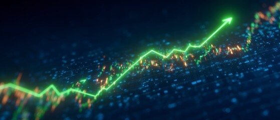 Financial Growth  Upward Trend Line Stock Market Graph