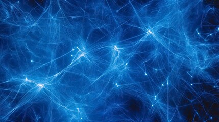 Fototapeta premium Abstract network of glowing blue lines on a dark background