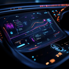 Illustration Set Reflecting Future Trend in the Automotive Industry, Generative AI
