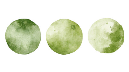 Olive green round circle ring shape with smooth edges and minimal design isolated on white background