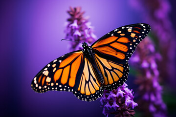 Obraz premium monarch butterfly on purple flower