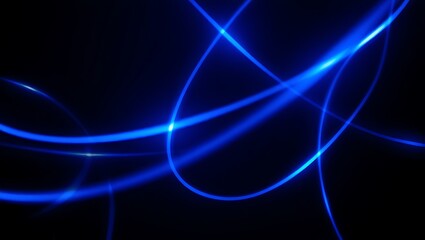 Abstract Blue Light Trails Dynamic Curves and Glowing Energy