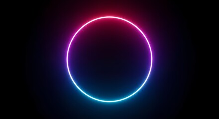 Obraz premium Neon Circle Portal: Futuristic Technology and Digital Innovation