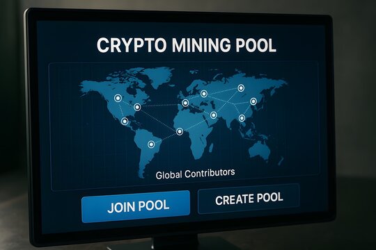 The Crypto Mining Pool interface screen