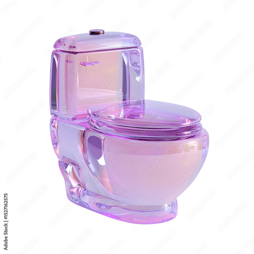 Poster captivating translucent lavender and pink crystal toilet with a contemporary stylized design and sof