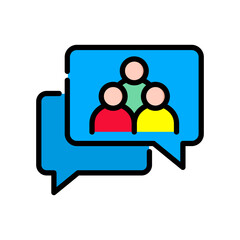 Group Chat lineal color icon