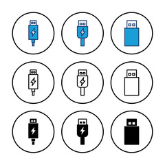 Usb icon vector. Flash disk icon vector