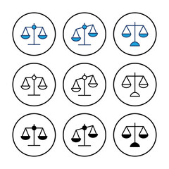 Scales icon vector. Law scale icon. Scales vector icon. Justice