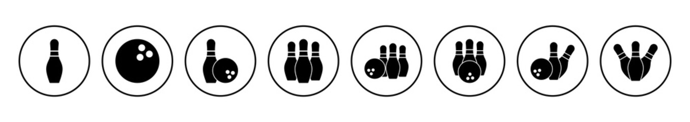 Bowling icon vector. bowling ball and pin icon. bowling pins