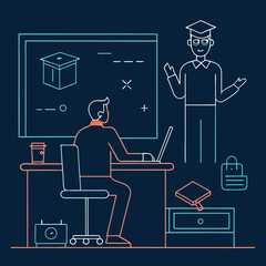 business man with laptop and money