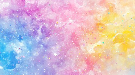 Pastel rainbow texture with glitter and sparkles.