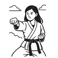 female karateka