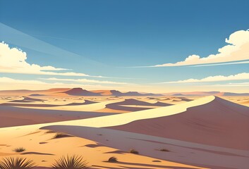 Fototapeta premium Desert landscape vector illustration