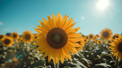 Obraz premium Golden Bloom Sunflower Fields in the Sun