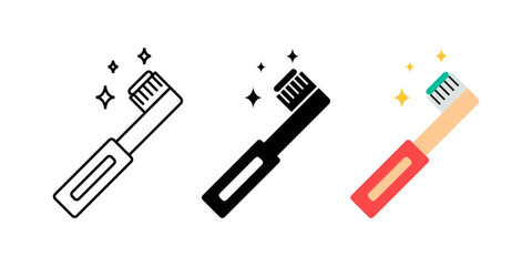 toothbrush icon set. modern design isolated on white background