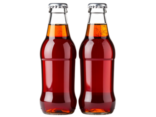  Two Classic Cola Bottles Side by Side, Transparent Background.