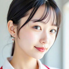 美肌の美しい日本人女性　AI生成画像　　
