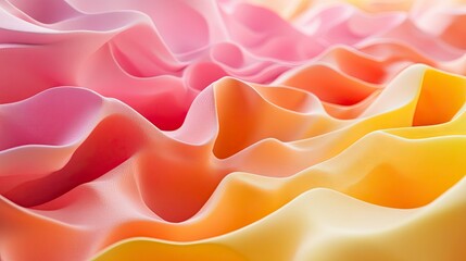Abstract vibrant layers of wavy pastel colors