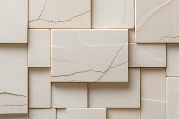 Fototapeta premium Textured Stone Tiles: A close-up view captures the intricate details of textured stone tiles, showcasing natural patterns and elegant design. 