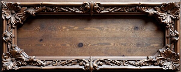 Intricate floral carving on ornate wooden frame, relief, leaf