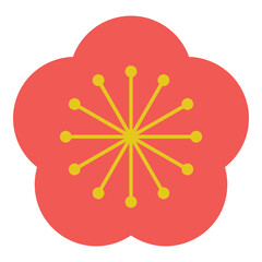 和柄の梅のアイコンイラスト