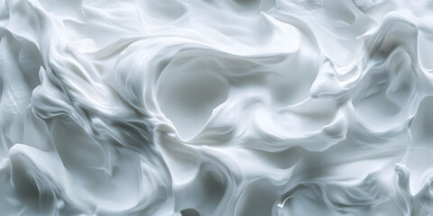 Obraz premium Silky Whispers of Cream: An elegant macro photograph that captures the fluid elegance of swirled cream, offering a sensual depiction of purity and smoothness.