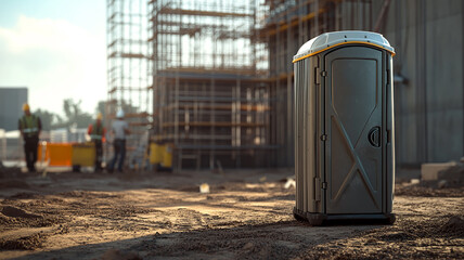 toaleta przenośna toi na placu budowy