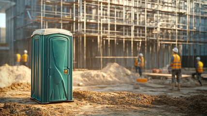 toaleta przenośna toi na placu budowy