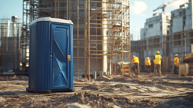ba&ntilde;o port&aacute;til en el sitio de construcci&oacute;n