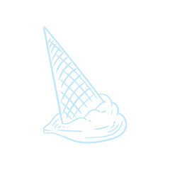Original hand-drawn illustrations of a cold and sweet ice cream. A vintage ink line drawing for cards, menus, ice cream shops, bakeries, cafes, or graphic design.